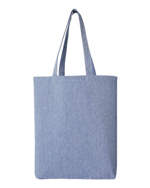 OAD OAD106R Midweight Recycled Gusseted Tote - Heather Medium Blue - back