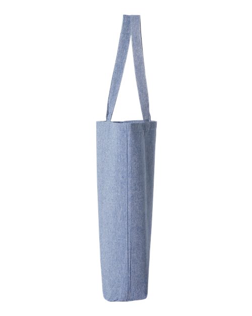 OAD OAD106R Midweight Recycled Gusseted Tote - Heather Medium Blue - side