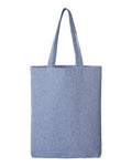 OAD OAD106R Midweight Recycled Gusseted Tote - Heather Medium Blue - front