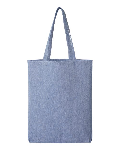 OAD OAD106R Midweight Recycled Gusseted Tote - Heather Medium Blue - front
