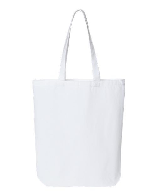 OAD OAD106R Midweight Recycled Gusseted Tote - White - front