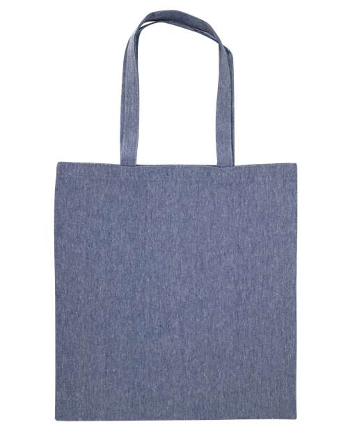 OAD OAD113R Midweight Recycled Tote Bag - Heather Medium Blue - back