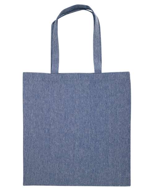 OAD OAD113R Midweight Recycled Tote Bag - Heather Medium Blue - front