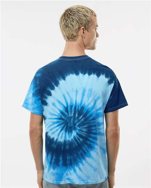 Colortone 1000 Unisex Multi-Color Tie-Dyed T-Shirt - Blue Ocean - model back