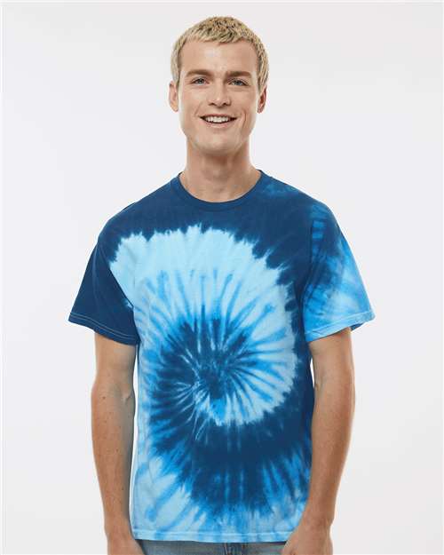 Colortone 1000 Unisex Multi-Color Tie-Dyed T-Shirt - Blue Ocean - model front