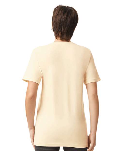 American Apparel 2001 Unisex Fine Jersey Tee - Cream - model back