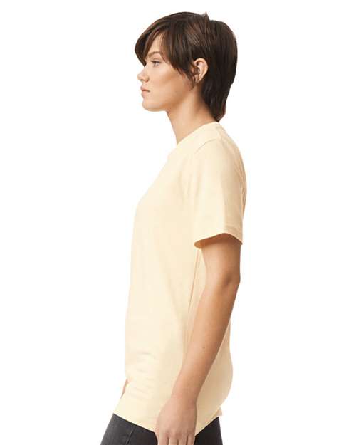 American Apparel 2001 Unisex Fine Jersey Tee - Cream - model side