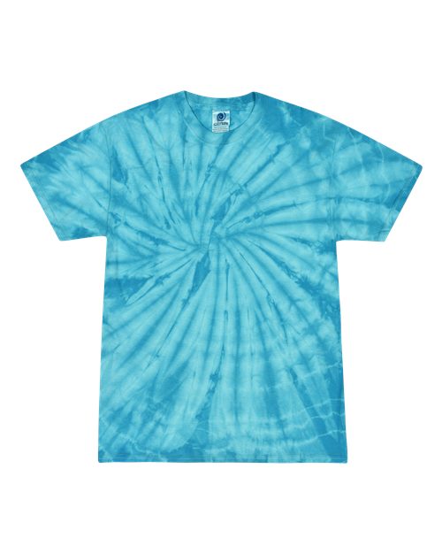 Colortone 1000 Unisex Multi-Color Tie-Dyed T-Shirt - Spider Turquoise - front