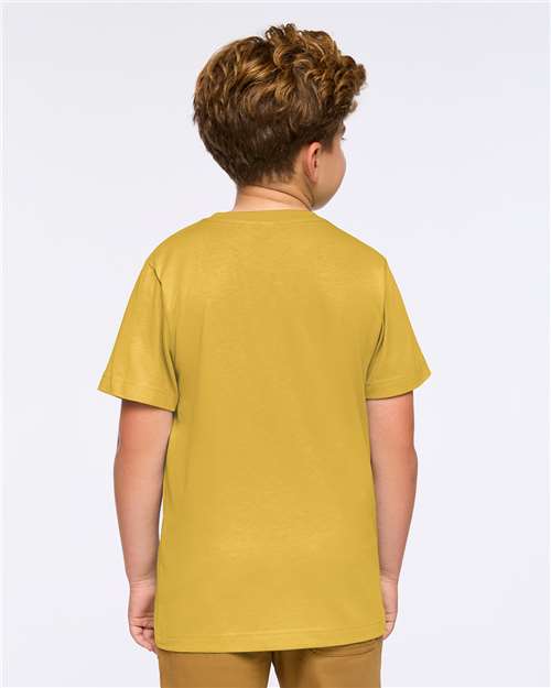 LAT 6101 Youth Fine Jersey Tee - Mustard - model back