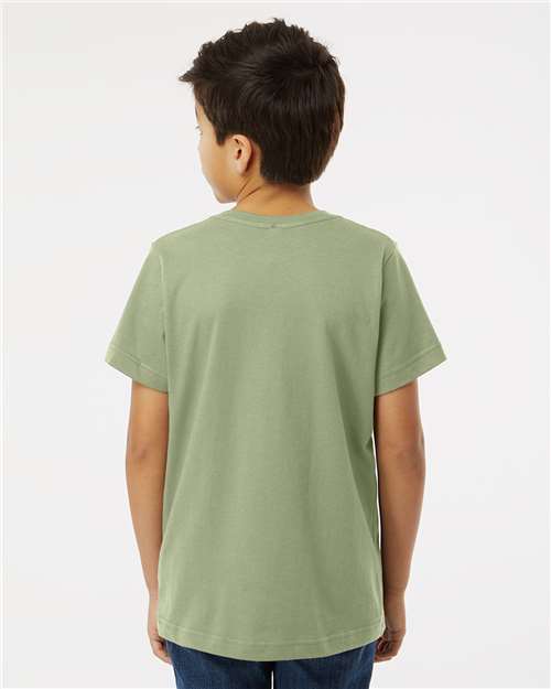 LAT 6101 Youth Fine Jersey Tee - Sage - model back