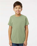LAT 6101 Youth Fine Jersey Tee - Sage - model front