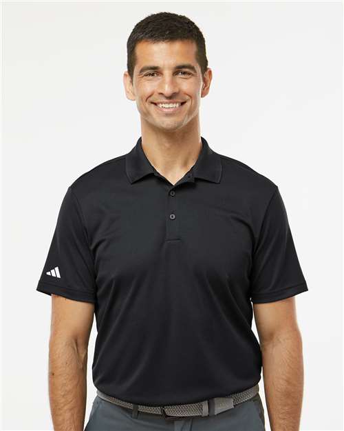 Adidas A430 Men's Performance Piqué Polo - Black - model front