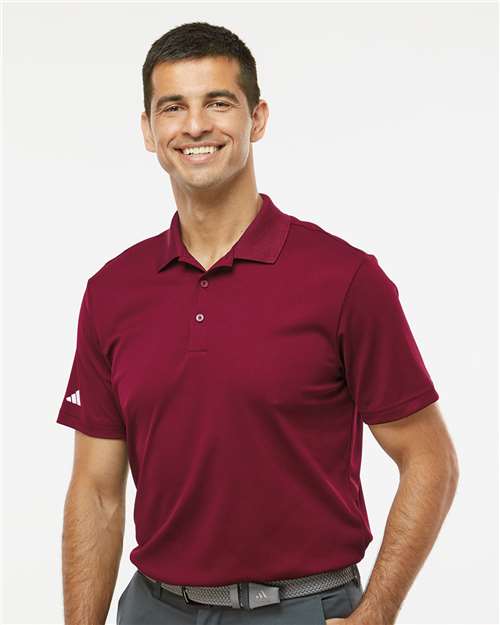 Adidas A430 Men's Performance Piqué Polo - Collegiate Burgundy - model front
