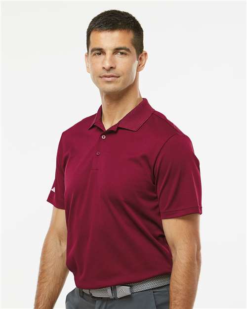 Adidas A430 Men's Performance Piqué Polo - Collegiate Burgundy - model side