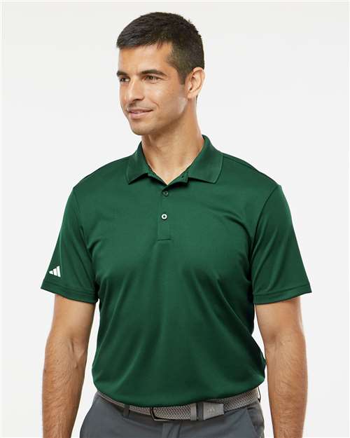 Adidas A430 Men's Performance Piqué Polo - Collegiate Green - model front