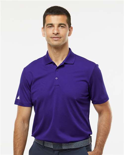 Adidas A430 Men's Performance Piqué Polo - Collegiate Purple - model front