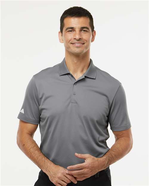 Adidas A430 Men's Performance Piqué Polo - Grey Three - model front