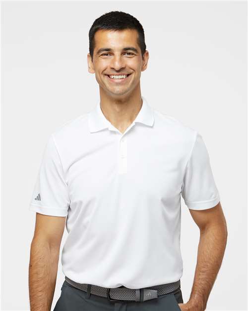 Adidas A430 Men's Performance Piqué Polo - White - model front