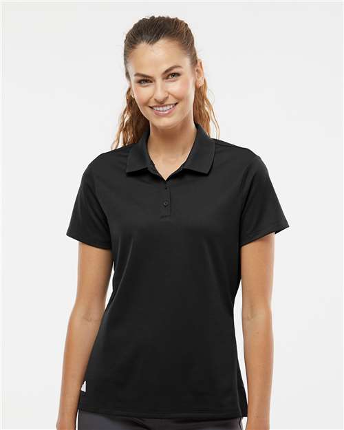 Adidas A431 Women's Performance Piqué Polo - Black - model front