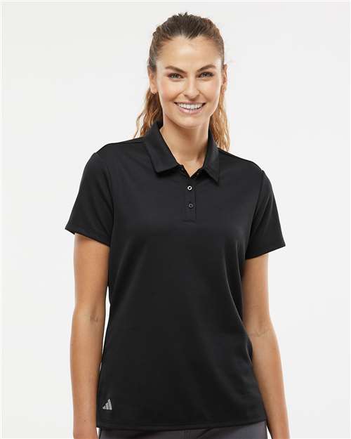 Adidas A581 Women's Micro Piqué Polo - Black - model front
