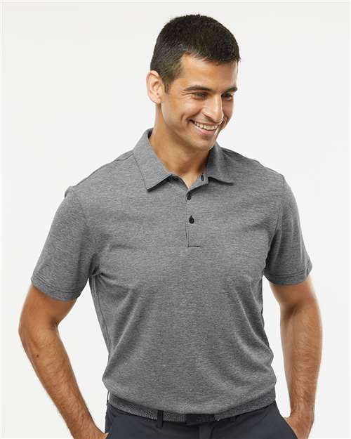 Adidas A582 Men's Heathered Polo - Black Melange - model front