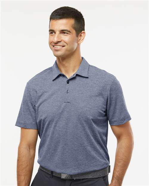 Adidas A582 Men's Heathered Polo - Collegiate Navy Melange - model front