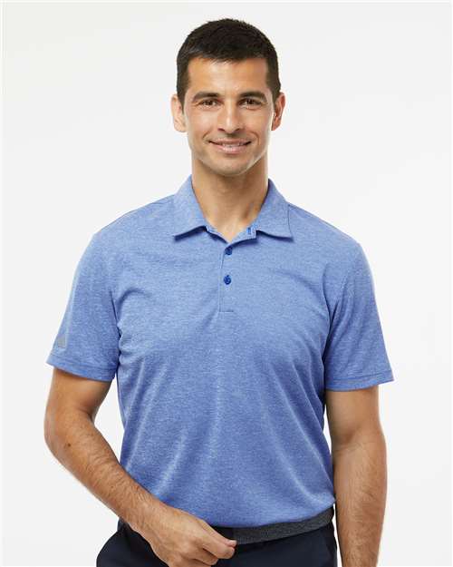 Adidas A582 Men's Heathered Polo - Collegiate Royal Melange - model front