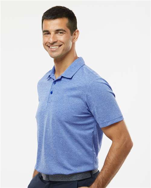 Adidas A582 Men's Heathered Polo - Collegiate Royal Melange - model side