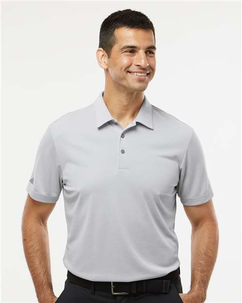 Adidas A582 Men's Heathered Polo - Grey Two Melange - model front