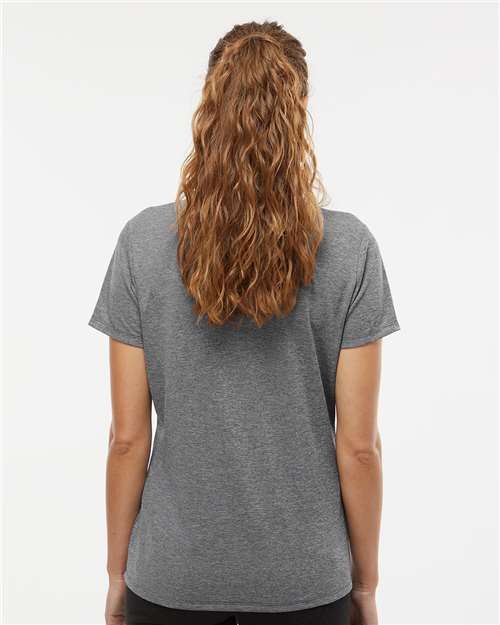 Adidas A583 Women's Heathered Polo - Black Melange - model back