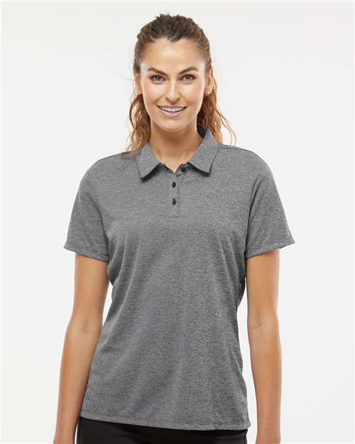 Adidas A583 Women's Heathered Polo - Black Melange - model front