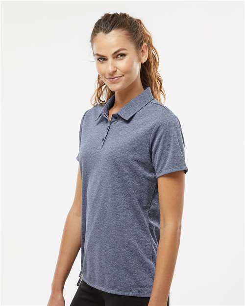 Adidas A583 Women's Heathered Polo - Collegiate Navy Melange - model side