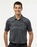 Adidas A585 Men's Camo Chest Print Polo - Grey Six - model front