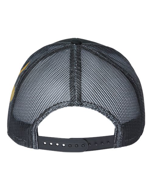 Kati S700M Printed Mesh Trucker Cap - Black/ Black/ Fleur De Lis - back