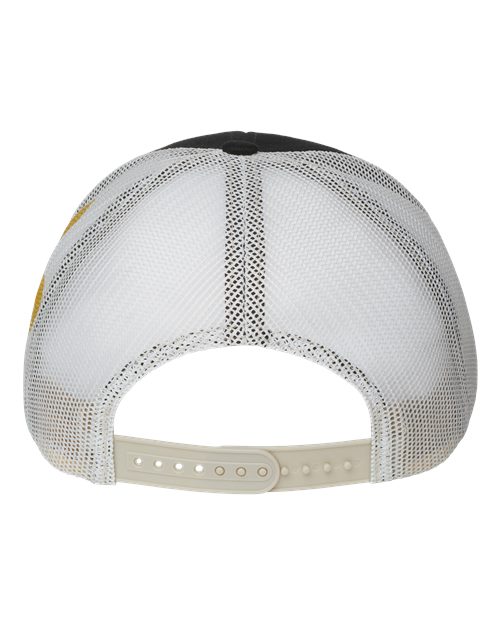 Kati S700M Printed Mesh Trucker Cap - Black/ Vegas Gold/ Fleur De Lis - back
