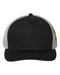 Kati S700M Printed Mesh Trucker Cap - Black/ Vegas Gold/ Fleur De Lis - front