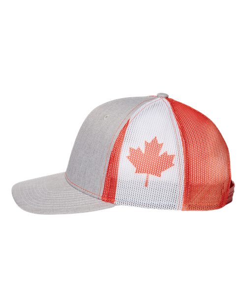 Kati S700M Printed Mesh Trucker Cap - Heather Grey/ Canada Flag - side