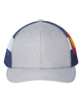Kati S700M Printed Mesh Trucker Cap - Heather Grey/ Colorado Flag - front