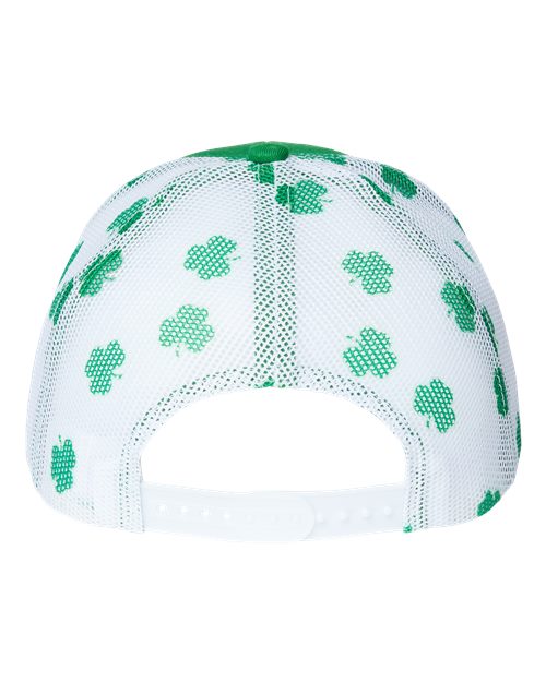 Kati S700M Printed Mesh Trucker Cap - Kelly Green/ White/ Clover - back