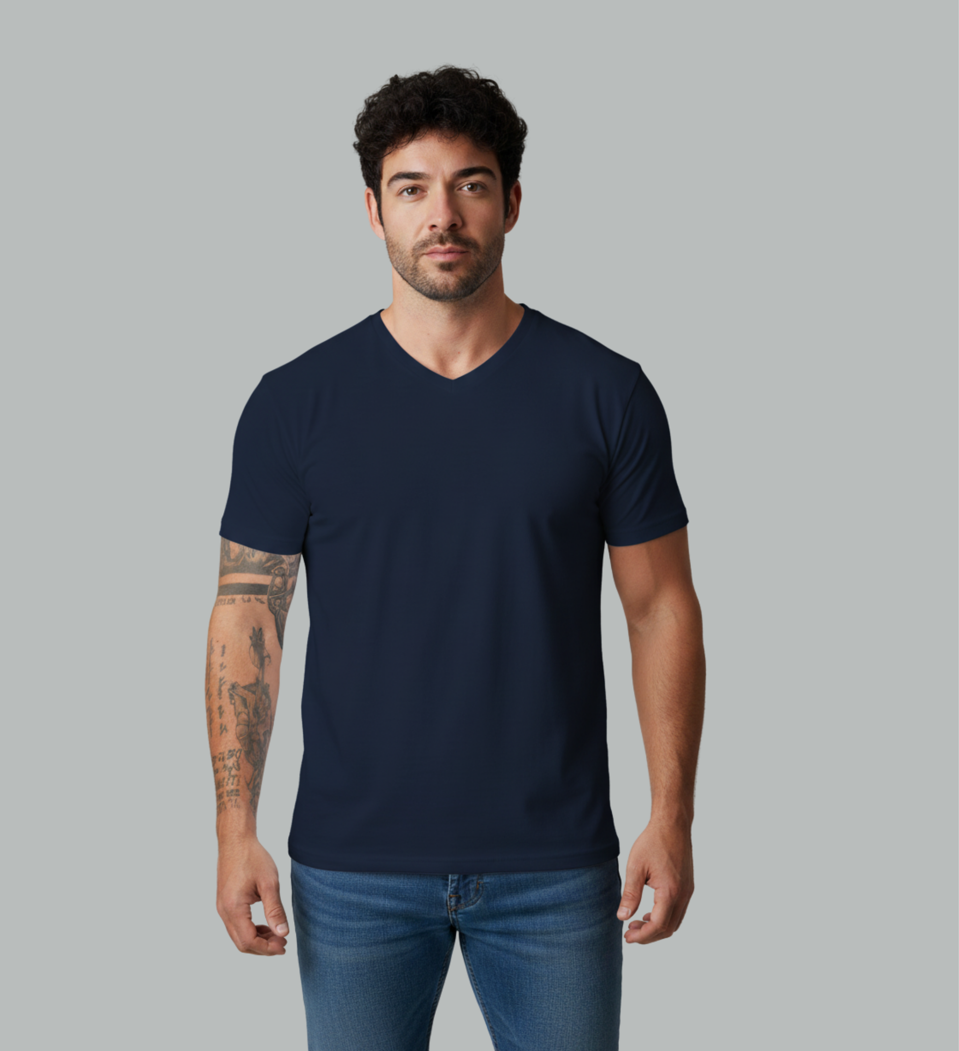 Classic V-Neck T-Shirt in Black, additional view
