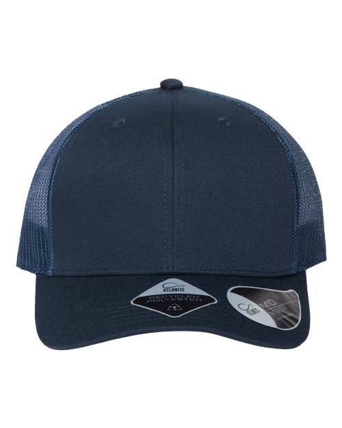 Atlantis Headwear BRYCE Sustainable Trucker Cap - Navy/ Navy - front