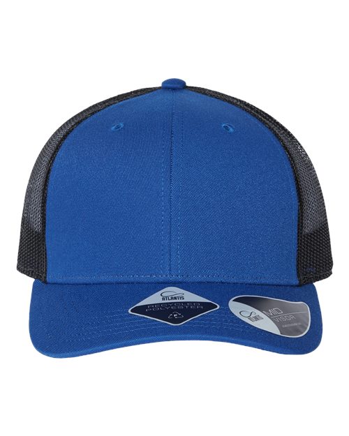 Atlantis Headwear BRYCE Sustainable Trucker Cap - Royal/ Black - front