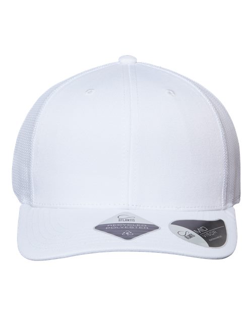 Atlantis Headwear BRYCE Sustainable Trucker Cap - White/ White - front