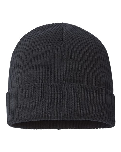 Atlantis Headwear NELSON Sustainable Cuffed Beanie - Black - front