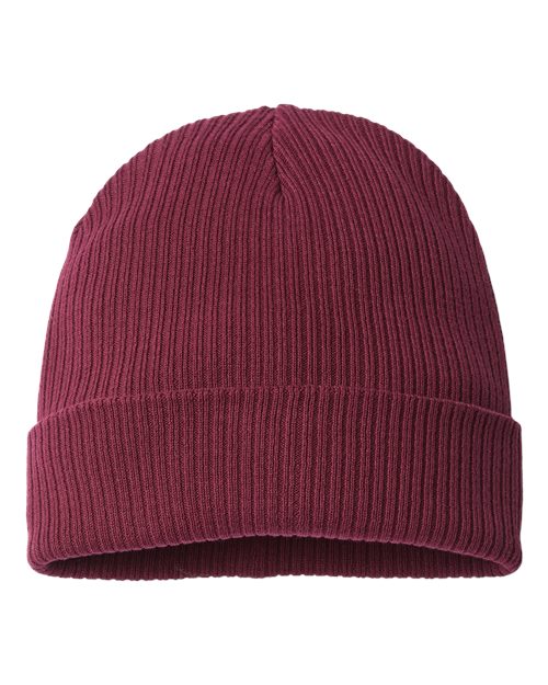 Atlantis Headwear NELSON Sustainable Cuffed Beanie - Burgundy - front