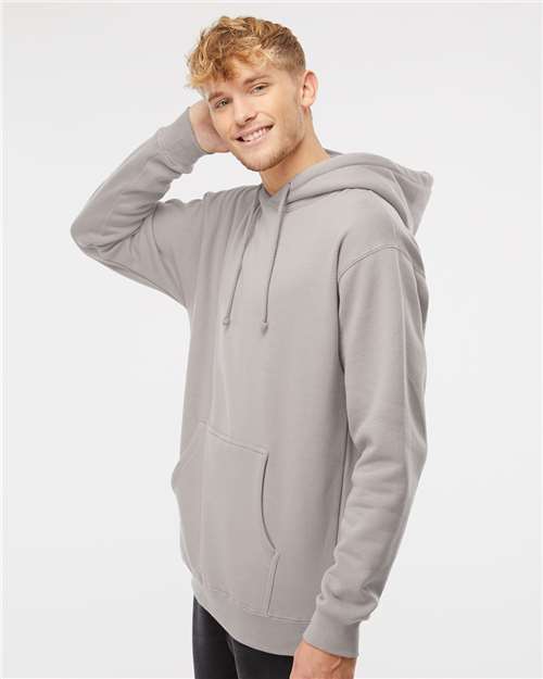 Independent Trading Co. IND4000 Heavyweight Hooded Sweatshirt - Cement - model side