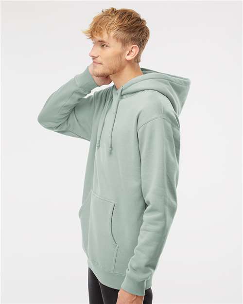 Independent Trading Co. IND4000 Heavyweight Hooded Sweatshirt - Dusty Sage - model side