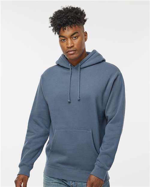 Independent Trading Co. IND4000 Heavyweight Hooded Sweatshirt - Storm Blue - model front