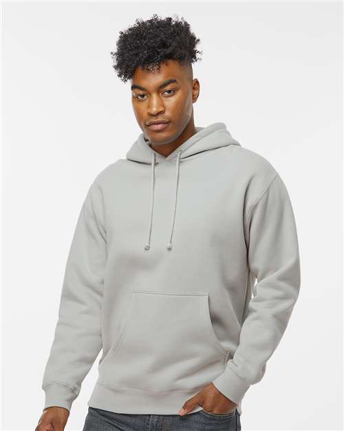 Independent Trading Co. IND4000 Heavyweight Hooded Sweatshirt - Smoke - model front