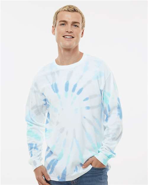 Colortone 2000 Unisex Tie-Dyed Long Sleeve T-Shirt - Glacier - model front